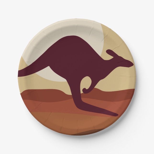 Outback kangaroo paper plate (Front)