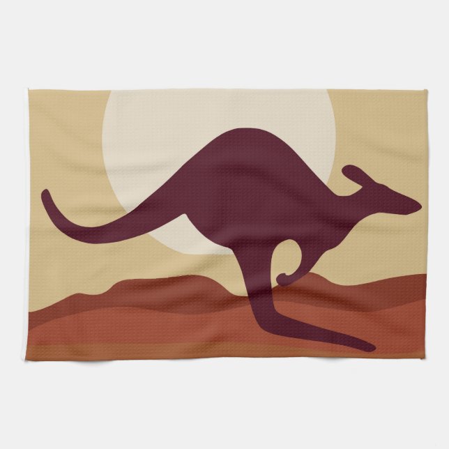 Outback kangaroo tea towel (Horizontal)