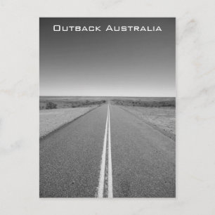 Outback Road Australia, Black and White - Postcard