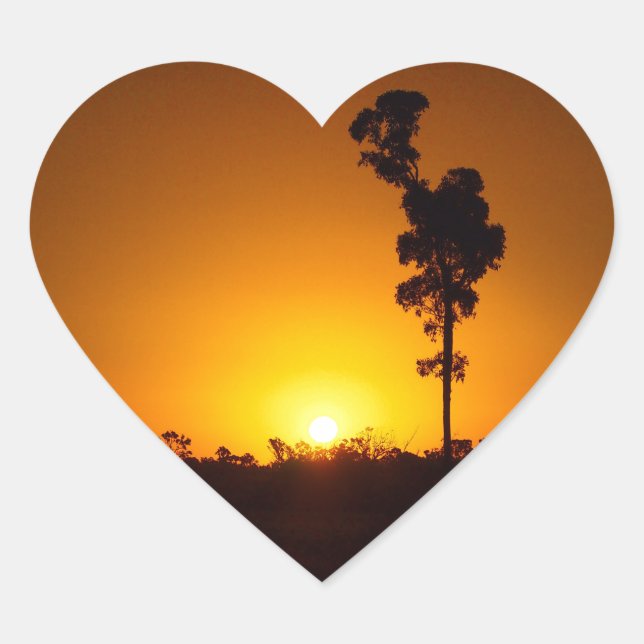 Outback sunset heart sticker (Front)