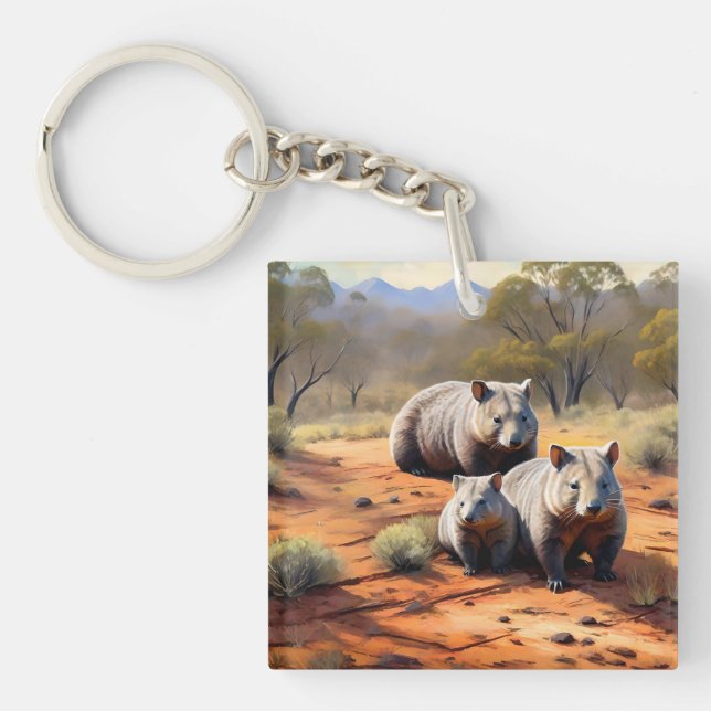 Outback Trio: Wombat Wanderers, Key Ring (Front)