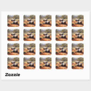 Outback Trio: Wombat Wanderers, Square Sticker