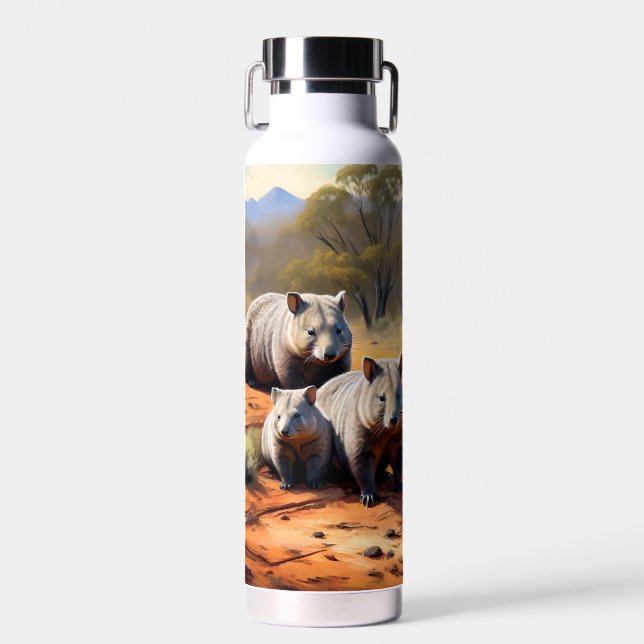 Outback Trio: Wombat Wanderers, Water Bottle (Front)