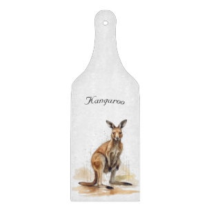 Outback Wanderer: Watercolor Kangaroo custom Cutting Board