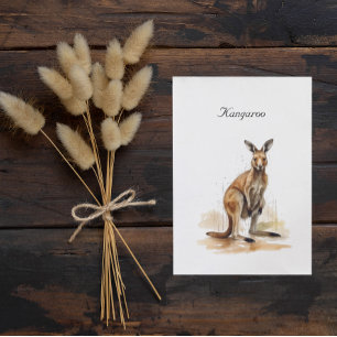 Outback Wanderer: Watercolor Kangaroo custom Postcard