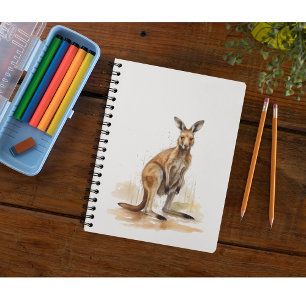 Outback Wanderer: Watercolor Kangaroo Notebook