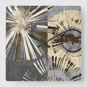 Outburst Tiles I Square Wall Clock