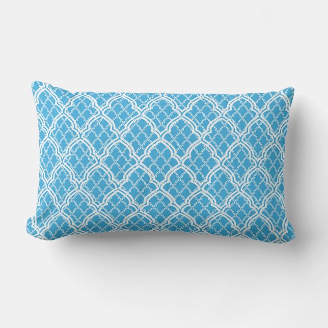 Outdoor Accent Pillow-Moroccan Print   Lumbar Cushion (Front)