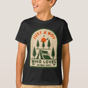 Outdoor Adventure Boy National Parks Hiking Nature T-Shirt