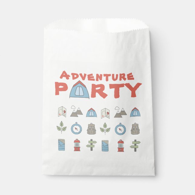 Outdoor Adventure Camping Hiking Kid's Party Favour Bags (Front)