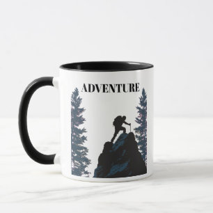 Outdoor Adventure Hiker Silhouette & Motivation Mug