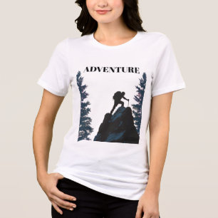 Outdoor Adventure Hiker Silhouette & Motivation Tri-Blend Shirt