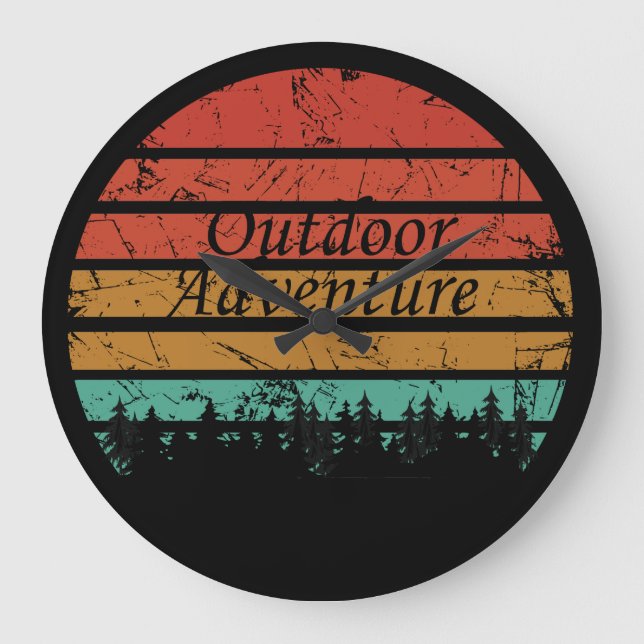 Outdoor adventure hiking lover large clock (Front)
