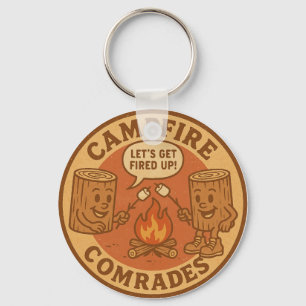 Outdoor Adventure Let's Get Fired Up Bonfire Key Ring