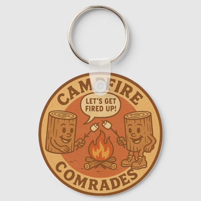 Outdoor Adventure Let's Get Fired Up Bonfire Key Ring (Front)