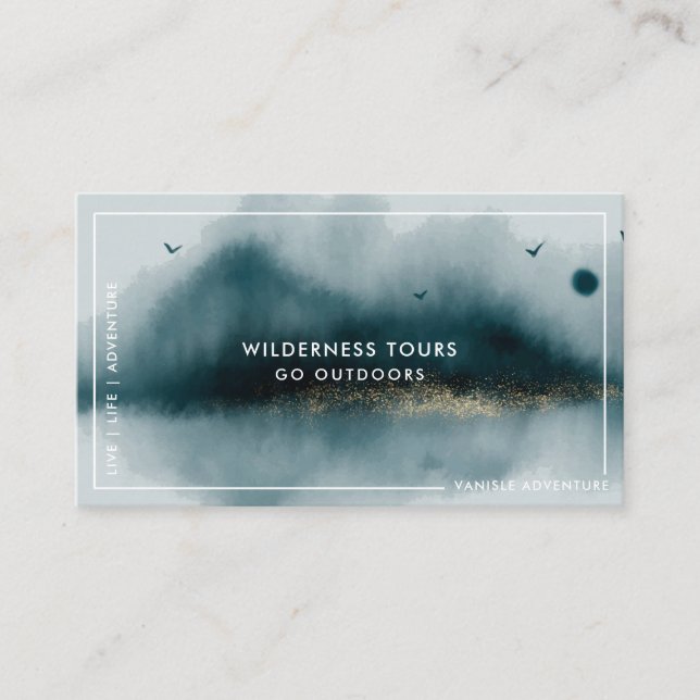Outdoor Adventure Logo Business Card (Front)