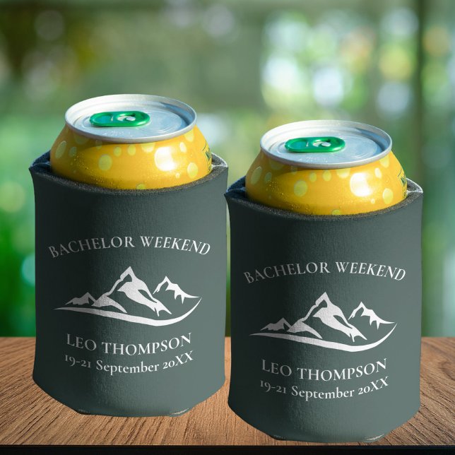 Outdoor Adventure Mountain Bachelor Weekend  Can Cooler (Bachelor Weekend Rustic Outdoor Adventure Can Cooler)