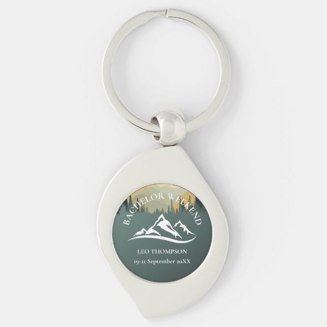 Outdoor Adventure Mountain Bachelor Weekend Key Ring (Front)