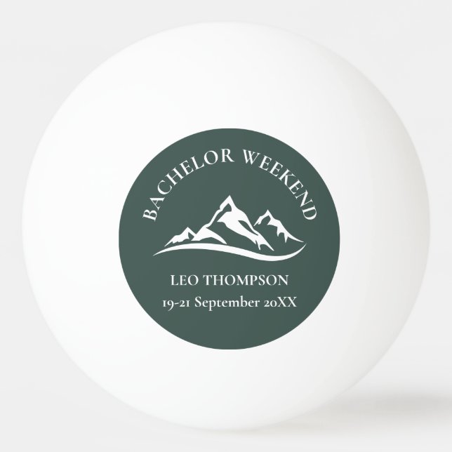 Outdoor Adventure Mountain Bachelor Weekend Ping Pong Ball (Front)