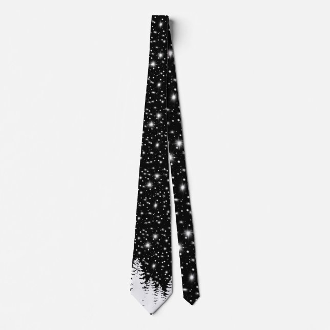 Outdoor adventure | pine forest | starry night    tie (Front)