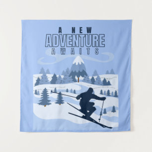 Outdoor Adventure snowboarding Winter Tapestry