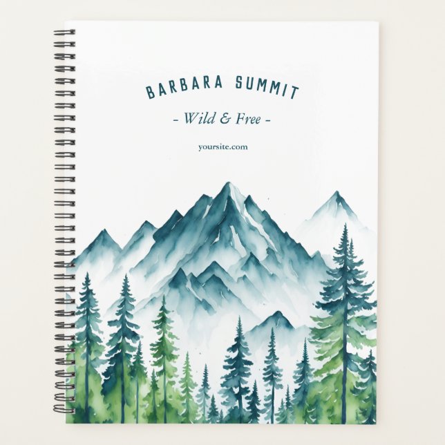 Outdoor Adventure Travel Guide Mountain Pine Planner (Front)