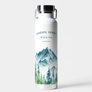 Outdoor Adventure Travel Mountain Pine Forest Water Bottle