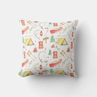 Outdoor Adventure Watercolor Cushion