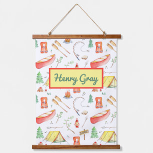 Outdoor Adventure Watercolor Hanging Tapestry