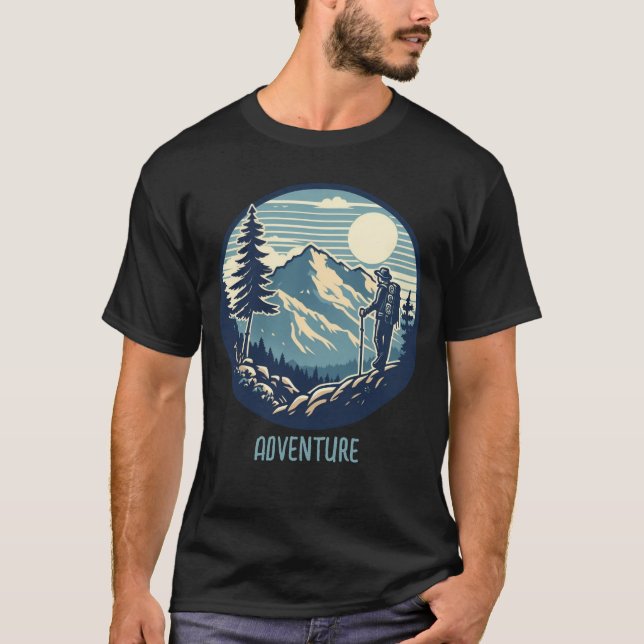 Outdoor Adventures Hiking and Exploring New Locati T-Shirt (Front)