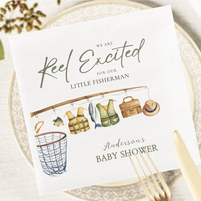 Outdoor Baby Shower Fishing Theme Napkins (Creator Uploaded)