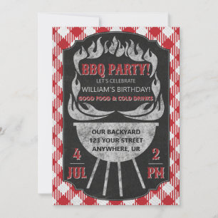 Outdoor Backyard BBQ Birthday Party Invitation