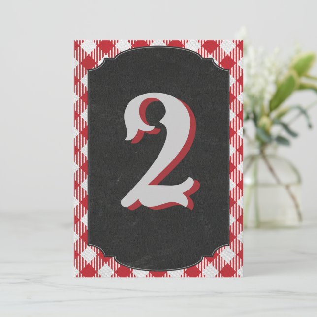 Outdoor Backyard BBQ Party Table Number (Standing Front)
