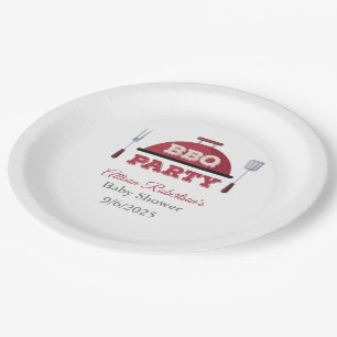 Outdoor BBQ Baby Shower Paper Plate