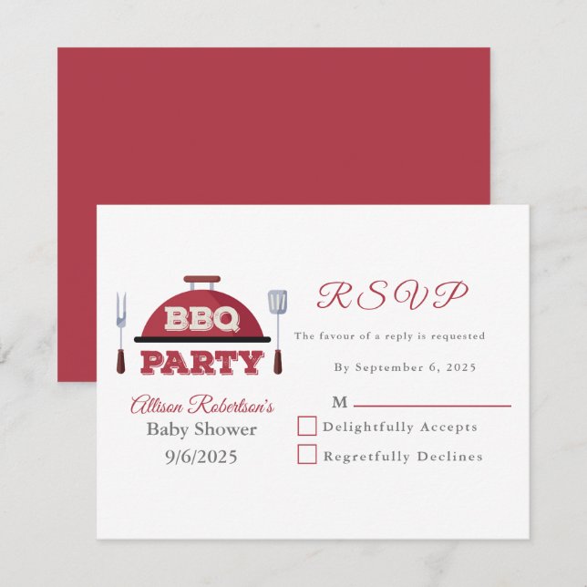 Outdoor BBQ Baby Shower RSVP Card (Front/Back)