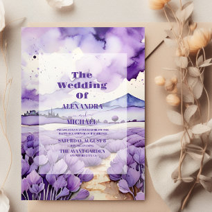 Outdoor Botanical Lavender Wedding Invitation