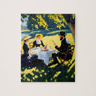 Outdoor Breakfast Scene: 19th Century artwork Jigsaw Puzzle