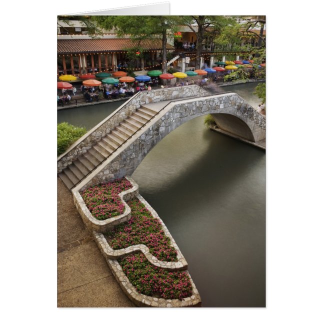 Outdoor cafe along River Walk and bridge over (Front)