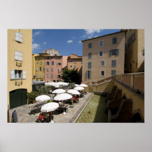 Outdoor café, Place de l'Eveche, Grasse, Poster