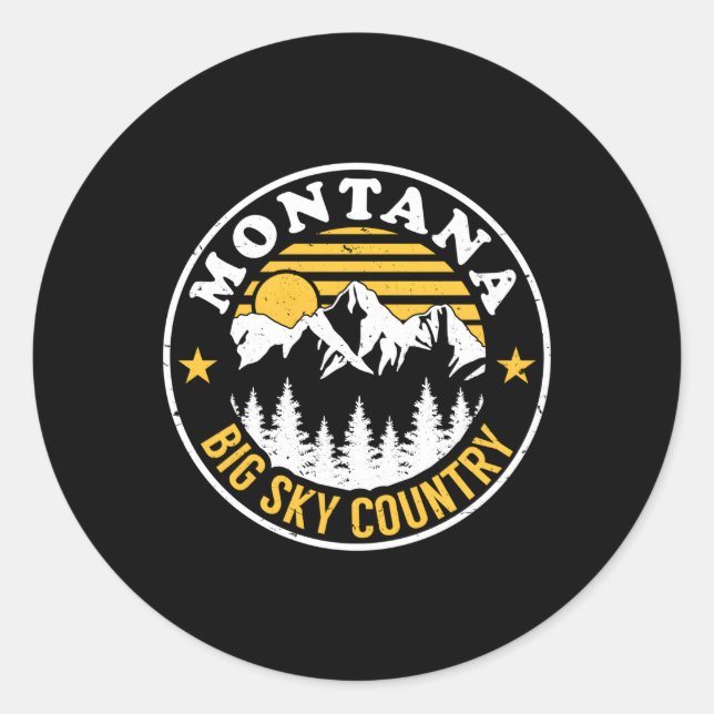 Outdoor Camg Montana Big Sky Country Classic Round Sticker (Front)
