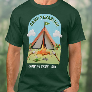Outdoor Campfire Camping Crew Dad Birthday Party T-Shirt