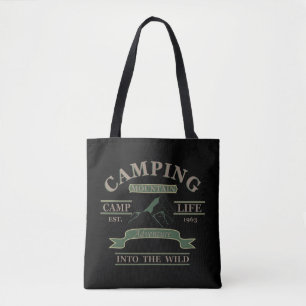 Outdoor camping camper life tote bag