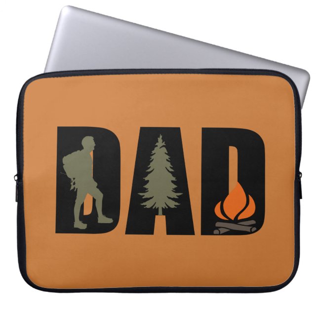 Outdoor camping dad happy camper laptop sleeve (Front)