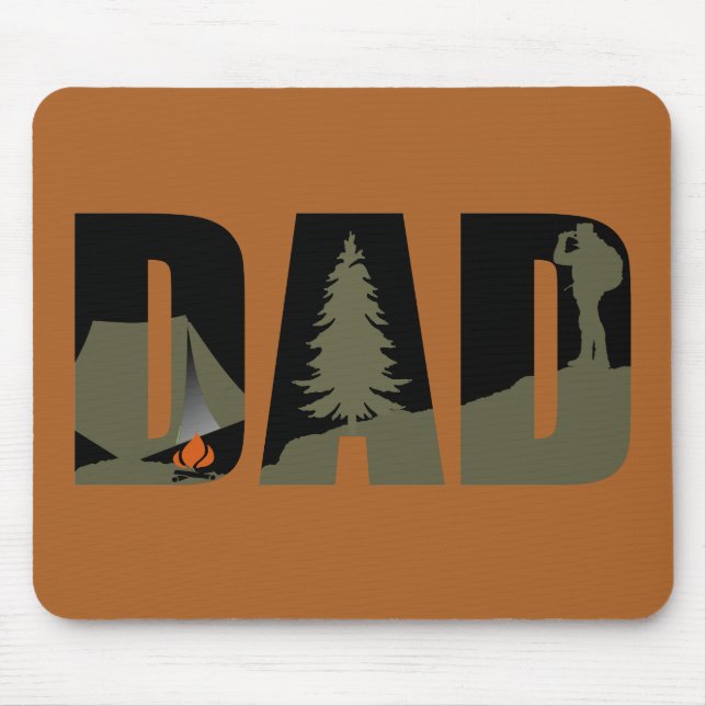 Outdoor camping dad happy camper mouse mat (Front)
