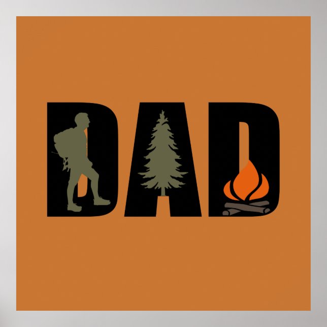 Outdoor camping dad happy camper poster (Front)