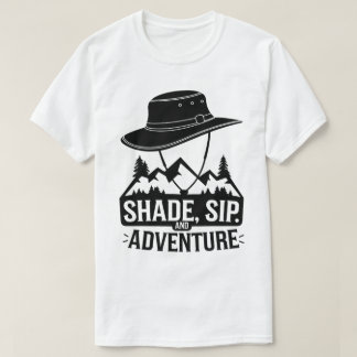 Outdoor Camping Hat Mountains Adventure Art T-Shirt