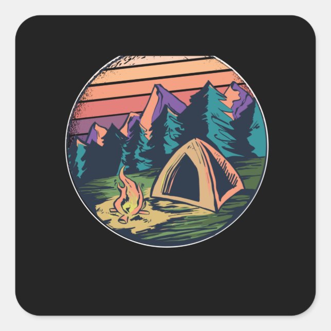 Outdoor Camping Square Sticker (Front)