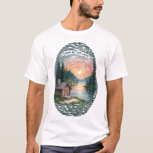 Outdoor Camping T-Shirt Seehütte Natur Motiv