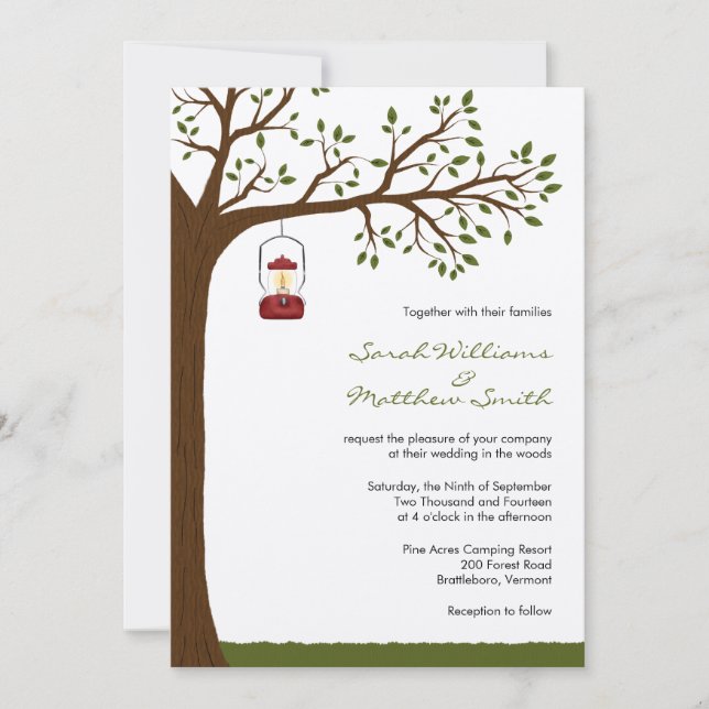 Outdoor Camping Wedding Invitations (Front)