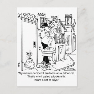 Outdoor Cat Needs Keys Postcard